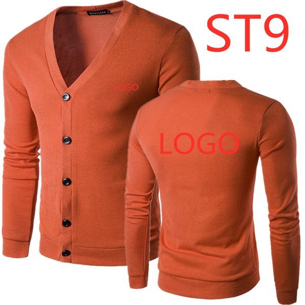 st9 custom any logos men casual sweater autumn winter new man long-sleeved sweater v-neck cardigan button knit coat tide, White;black
st9 custom any logos men casual sweater autumn winter new man long-sleeved sweater v-neck cardigan button knit coat tide, White;black