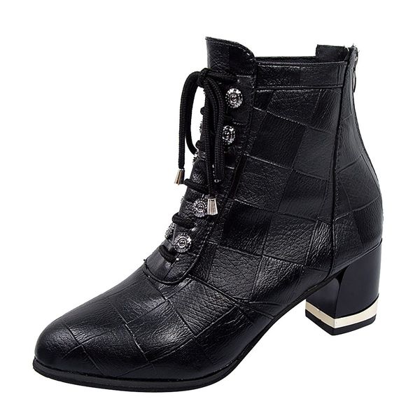 sagace leisure women's boots 2019 fashion ankle boots for women solid wedges pointed toe plaid mid heel women shoes, Black
sagace leisure women's boots 2019 fashion ankle boots for women solid wedges pointed toe plaid mid heel women shoes, Black
