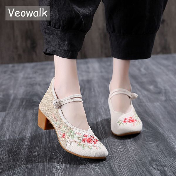 veowalk handmade linen cotton women embroidered block heels shoes 4.5cm canvas pumps for elegant ladies old beijing chunky shoes, Black
veowalk handmade linen cotton women embroidered block heels shoes 4.5cm canvas pumps for elegant ladies old beijing chunky shoes, Black