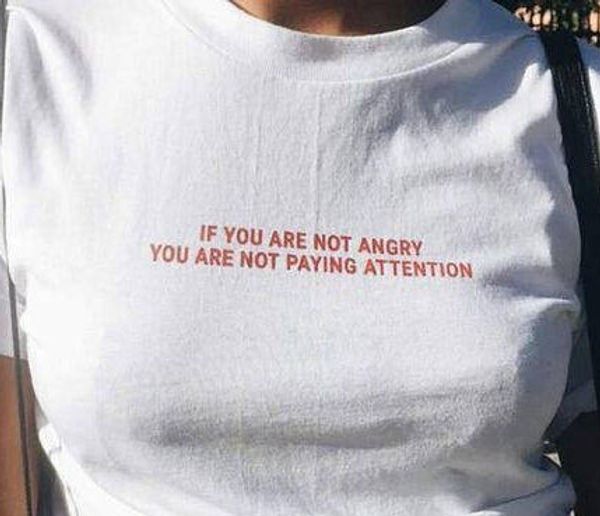 women t-shirt with red inscriptions if you are not angry you are not paying attention harajuku 90s streetwear white korean
women t-shirt with red inscriptions if you are not angry you are not paying attention harajuku 90s streetwear white korean