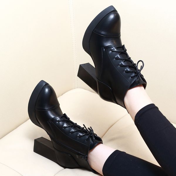 lolita boots winter shoes women leather booties chunky heel lace up bootee woman 2019 round toe luxury designer high heel ankle, Black
lolita boots winter shoes women leather booties chunky heel lace up bootee woman 2019 round toe luxury designer high heel ankle, Black