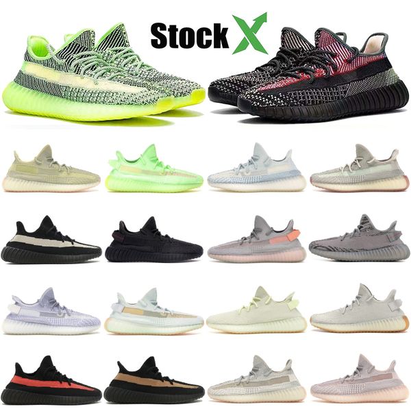 

3m reflective kanye west yecheil yeshaya clay gid glow designer shoes cloud white citrin black static zebra mens womens running sneakers