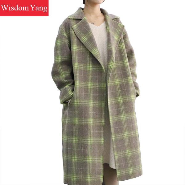winter plaid real sheep wool cashmere coats women blue green plaid long oversize ladies woolen outerwear overcoat woollen coat, Black
winter plaid real sheep wool cashmere coats women blue green plaid long oversize ladies woolen outerwear overcoat woollen coat, Black