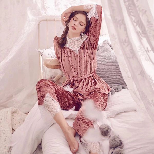 2 piece lace flannel pajamas set nightwear lace sleepwear homewear women set autumn winter + long pants, Blue;gray
2 piece lace flannel pajamas set nightwear lace sleepwear homewear women set autumn winter + long pants, Blue;gray