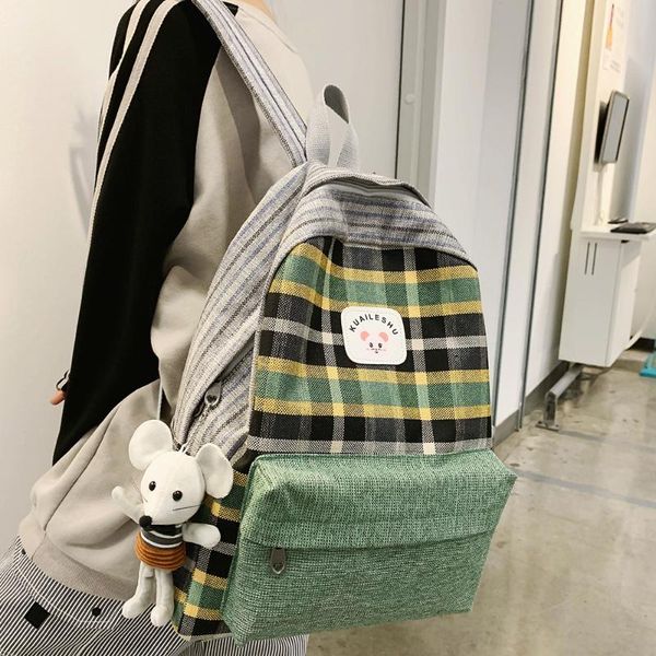 student women's backpack harajuku linen school bags teenage girls fashion kawaii backpacks striped lattice lady mochila feminina
student women's backpack harajuku linen school bags teenage girls fashion kawaii backpacks striped lattice lady mochila feminina