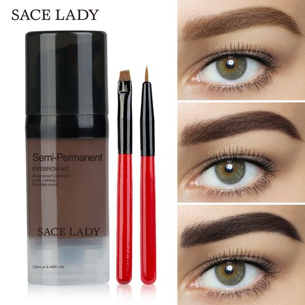 

SACE LADY New Eye Brow Краска Краска Водонепроницаемый гель Макияж Помада Brush Set Black Брови Sta