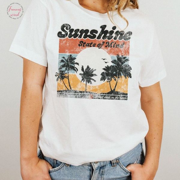 sunshine state of mind tshirt women men summer palm tree graphic tees o neck short sleeve camisas mujer womens clothing, White
sunshine state of mind tshirt women men summer palm tree graphic tees o neck short sleeve camisas mujer womens clothing, White