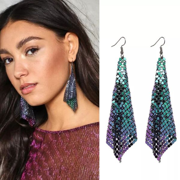 mesh sequins earrings for women girls 4 colors tassel dangle earrings pendant female shiny ear jewelry fashion accessories, Silver
mesh sequins earrings for women girls 4 colors tassel dangle earrings pendant female shiny ear jewelry fashion accessories, Silver