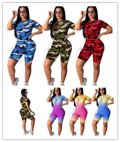 women outfits 2020 summer sweatsuit t-shirt pants gradient color camouflage sports casual short sleeve tee shorts 2pcs tracksuit e31401, White
women outfits 2020 summer sweatsuit t-shirt pants gradient color camouflage sports casual short sleeve tee shorts 2pcs tracksuit e31401, White