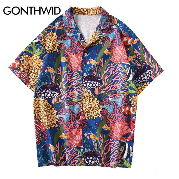 gonthwid harajuku colorful fish coral print hawaiian beach shirts men casual holiday camp tropical summer short sleeve, White;black
gonthwid harajuku colorful fish coral print hawaiian beach shirts men casual holiday camp tropical summer short sleeve, White;black