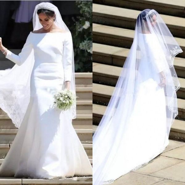 spring 2020 vintage long sleeve mermaid wedding dresses bateau neckline chapel train plain satin vestidos de novia, White
spring 2020 vintage long sleeve mermaid wedding dresses bateau neckline chapel train plain satin vestidos de novia, White