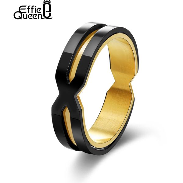 effie queen stainless steel ring for women men gold-color black "x" unique ring jewelry party gift dgtr30, Silver
effie queen stainless steel ring for women men gold-color black "x" unique ring jewelry party gift dgtr30, Silver