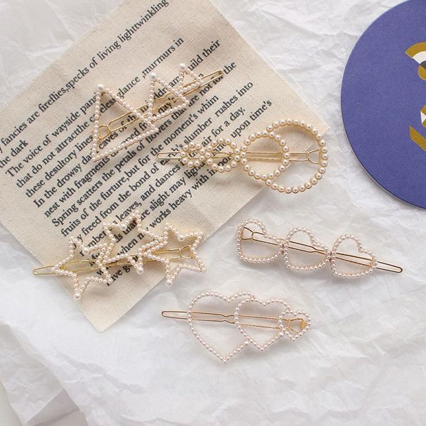 1 pc pearl love hearted five-pointed star hair clips geometric hairpins women girls hair accessories drop shipping
1 pc pearl love hearted five-pointed star hair clips geometric hairpins women girls hair accessories drop shipping