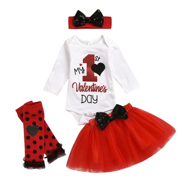1st valentine's newborn baby girl clothes infant baby long sleeve romper tutu skirt bow hairband leg warmer 4pcs set ropa niña, White
1st valentine's newborn baby girl clothes infant baby long sleeve romper tutu skirt bow hairband leg warmer 4pcs set ropa niña, White