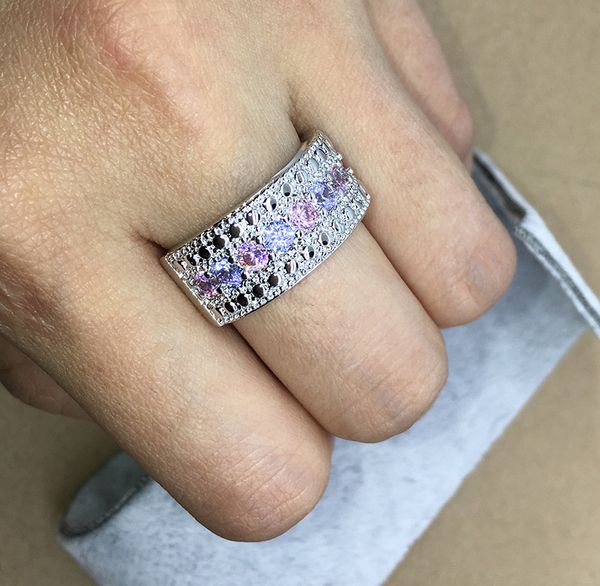 wholesale- female girl princess pink purple zircon ring 925 silver filled vintage wedding ring woman crystal fashion jewelry
wholesale- female girl princess pink purple zircon ring 925 silver filled vintage wedding ring woman crystal fashion jewelry