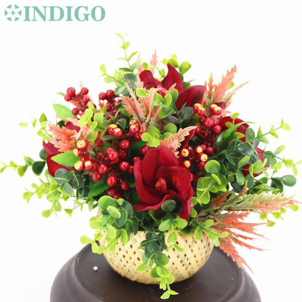 indigo- red cymbidium flower arrangement with basket gift bouquet artificial bonsai christmas table centerpiece ing
indigo- red cymbidium flower arrangement with basket gift bouquet artificial bonsai christmas table centerpiece ing