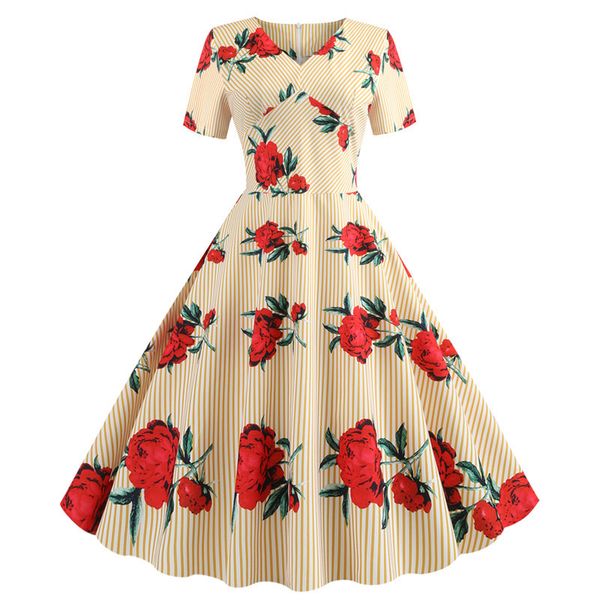 women retro vintage dress printed swing pin up party dresses elegant tunic vestidos casual short sleeve a line dress, Black;gray
women retro vintage dress printed swing pin up party dresses elegant tunic vestidos casual short sleeve a line dress, Black;gray