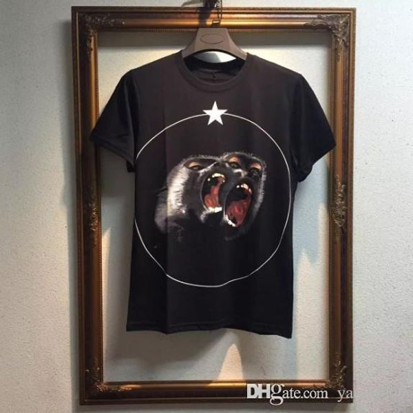 new europe and america tide brand roaring monkey pentagram printing t-shirt men and women trend short-sleeved t-shirt, White;black
new europe and america tide brand roaring monkey pentagram printing t-shirt men and women trend short-sleeved t-shirt, White;black