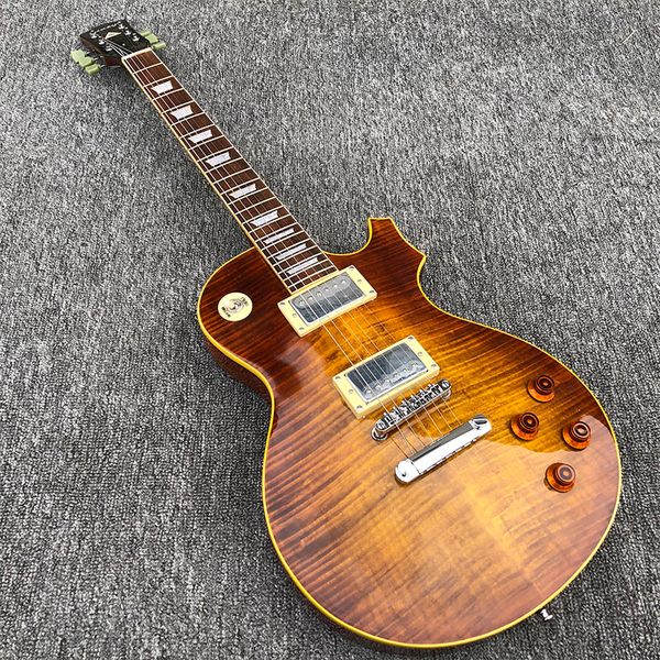 2019 6 string electric guitar, mahogany body with flamed maple smoked color paint,ing
2019 6 string electric guitar, mahogany body with flamed maple smoked color paint,ing
