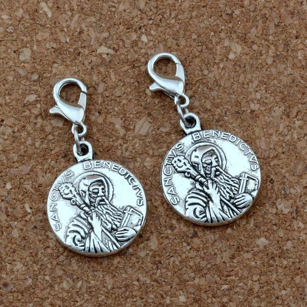 50pcs/lots antique silver religious godfather cross charms with lobster clasp fit charm bracelet diy jewelry 17.8x35mm a-375b, Bronze;silver