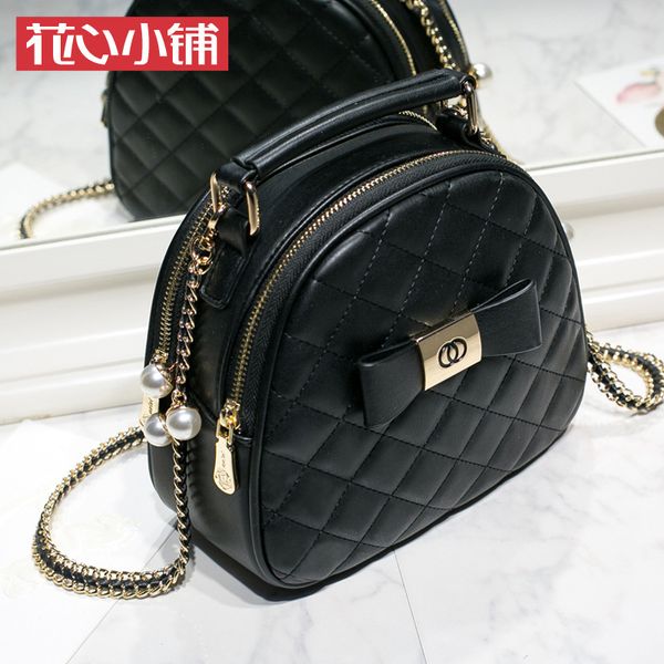 женская luxury сумка корейских женщин кожаный мешок плеча мода круглый pu симпатичные малый цепи