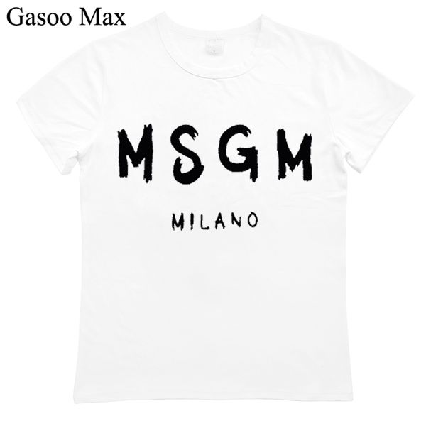 

2019 fashion women men msgm t shirt female summer letters print t-shirt funny tee white cotton o-neck short sleeve tshirt