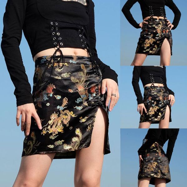 fashion women's spring summer high waist chinese style retro embroidered mini skirt daily and party #f, Black
fashion women's spring summer high waist chinese style retro embroidered mini skirt daily and party #f, Black
