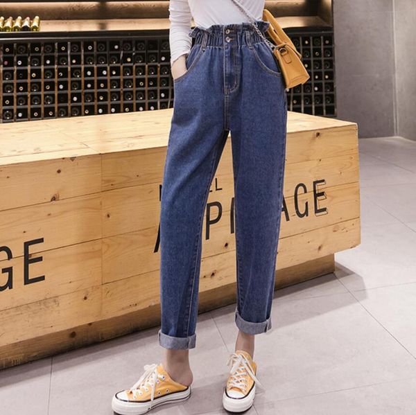 2019 autumn women's jeans pants high waist loose korean casual style two buckles loose harem denim pants plus size 5xl r1920, Blue
2019 autumn women's jeans pants high waist loose korean casual style two buckles loose harem denim pants plus size 5xl r1920, Blue