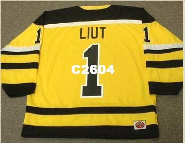 men #1 mike liut cincinnati stingers 1978 wha retro hockey jersey or custom any name or number retro jersey, Black
men #1 mike liut cincinnati stingers 1978 wha retro hockey jersey or custom any name or number retro jersey, Black