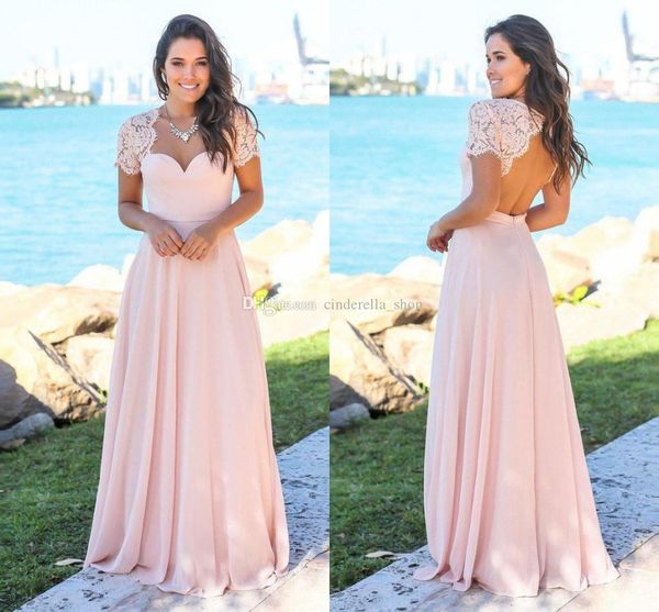 blush country bridesmaid dresses 2019 scoop hollow back lace sweep train chiffon beach garden wedding guest gowns maid of honor dress, White;pink
blush country bridesmaid dresses 2019 scoop hollow back lace sweep train chiffon beach garden wedding guest gowns maid of honor dress, White;pink