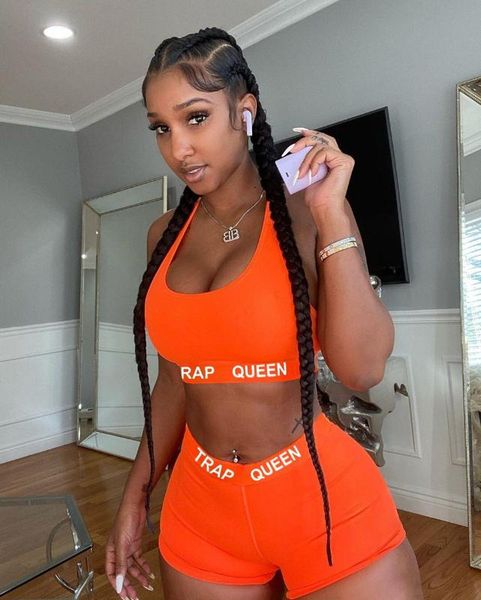 wholesale summer tracksuit women printed letter two piece crop and pants set female sportwear fitness matching set, White 
wholesale summer tracksuit women printed letter two piece crop and pants set female sportwear fitness matching set, White