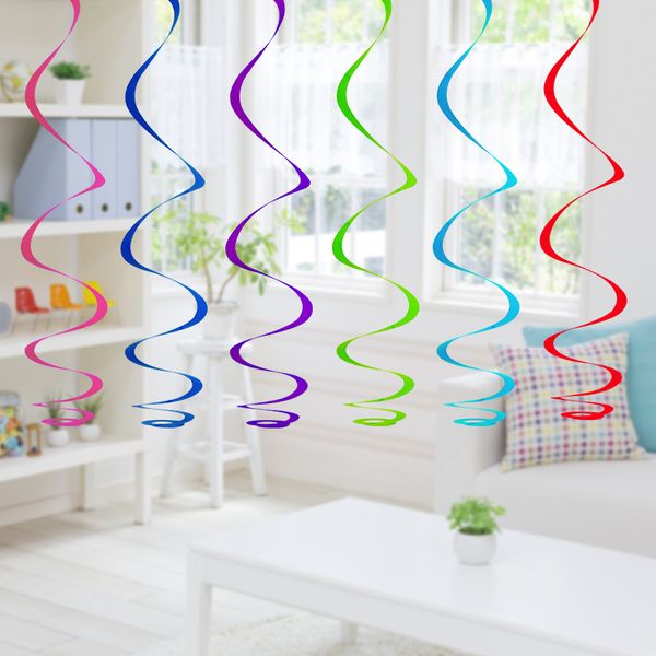 2 pack/lot birthday party decorations blue purple swirl danglers red silver golden ceiling hanging pvc spiral pendant set
2 pack/lot birthday party decorations blue purple swirl danglers red silver golden ceiling hanging pvc spiral pendant set