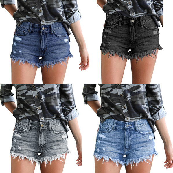 summer 2020 new women's broken hole tassel foot side foot buckle split shorts, White;black
summer 2020 new women's broken hole tassel foot side foot buckle split shorts, White;black