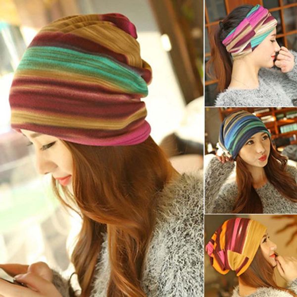 modis colorful rainbow winter hats for women striped elastic turban hair accessories girls ponytail hair band bonnet beanie hat, Blue;gray
modis colorful rainbow winter hats for women striped elastic turban hair accessories girls ponytail hair band bonnet beanie hat, Blue;gray