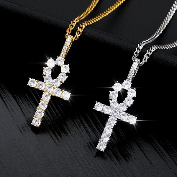 pendant necklaces fashion crystal zircon cross for women men stainless steel key of life necklace choker collar hip hop jewelry, Silver
pendant necklaces fashion crystal zircon cross for women men stainless steel key of life necklace choker collar hip hop jewelry, Silver