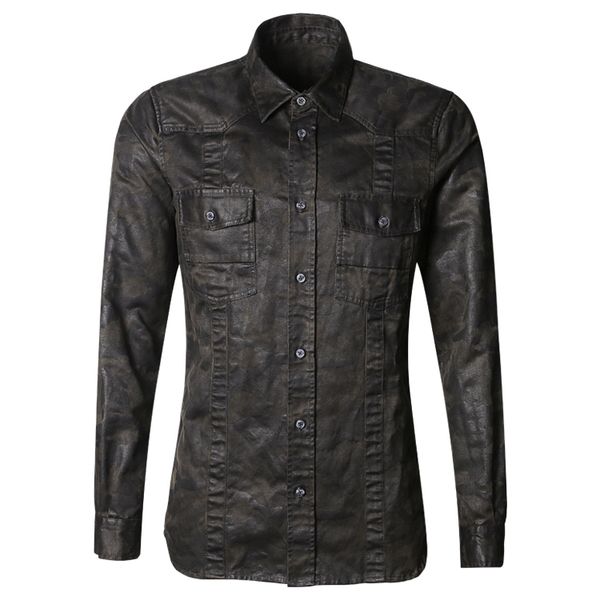 retro washed denim men's casual camouflage long sleeve shirt men's army slim vintage brand autumn winter shirt with pockets s897, White;black
retro washed denim men's casual camouflage long sleeve shirt men's army slim vintage brand autumn winter shirt with pockets s897, White;black