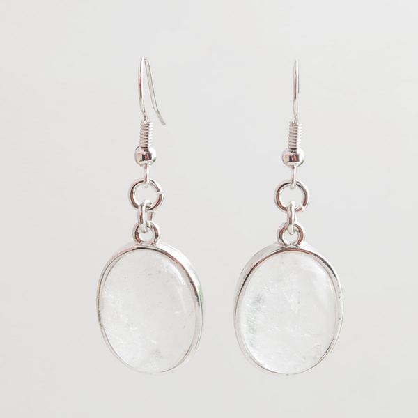 wojiaer new natural white crystal gem stone egg-shaped drop earrings beads healing earring women jewellery dr8022, Silver
wojiaer new natural white crystal gem stone egg-shaped drop earrings beads healing earring women jewellery dr8022, Silver