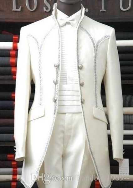 real picture three button white groom tuxedos stand collar man party coat mens blazer trousers suits (jacket+pants+bow tie) d:399, Black;gray
real picture three button white groom tuxedos stand collar man party coat mens blazer trousers suits (jacket+pants+bow tie) d:399, Black;gray