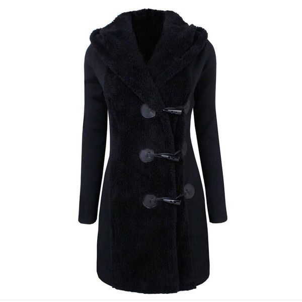 fashion winter casual women solid color hooded long autumn outwear coat, Black
fashion winter casual women solid color hooded long autumn outwear coat, Black
