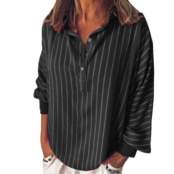 s-5xl fashion women autumn lapel collar long sleeve striped blouse buttons down casual shirt work woman blusas loose 0718, White
s-5xl fashion women autumn lapel collar long sleeve striped blouse buttons down casual shirt work woman blusas loose 0718, White
