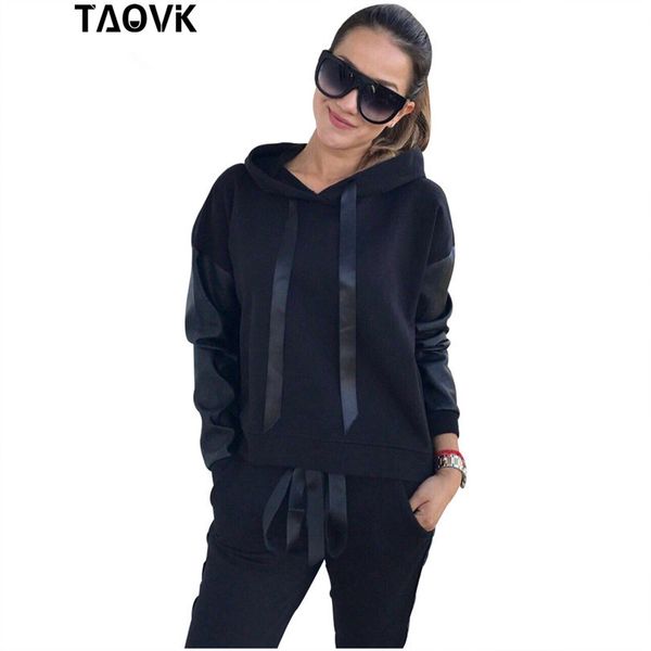 TAOVK Casual Lace-up Hoodies Sportswear Leather Patchwork Sets Split Side Zippers Tops Street-wear 2 Piece Sets Suits Tracksuit
TAOVK Casual Lace-up Hoodies Sportswear Leather Patchwork Sets Split Side Zippers Tops Street-wear 2 Piece Sets Suits Tracksuit