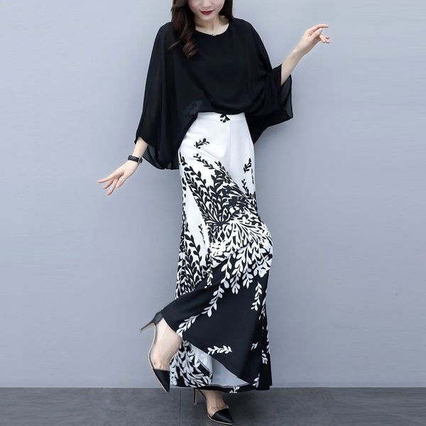 2019 new fashion elegant office ladies work wear dress wide leg pant suits 2 piece set women black blouse floral skirt pants, White
2019 new fashion elegant office ladies work wear dress wide leg pant suits 2 piece set women black blouse floral skirt pants, White