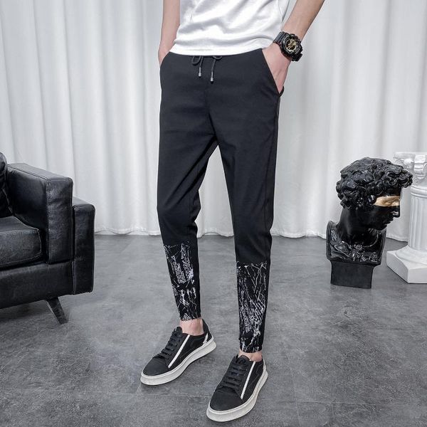 ankle length print spliced casual pants men fashion 2020 summer slim fit men harem pants streetwear hip hop jogger trousers, Black
ankle length print spliced casual pants men fashion 2020 summer slim fit men harem pants streetwear hip hop jogger trousers, Black