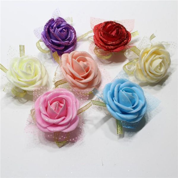 bridal bridesmaid hand wrist corsage wedding elegant rose flower scrunchie bracelet for women decoration party prom accessories, Golden;silver
bridal bridesmaid hand wrist corsage wedding elegant rose flower scrunchie bracelet for women decoration party prom accessories, Golden;silver