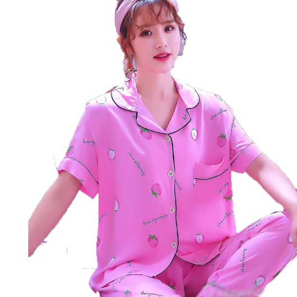 women pajama sets turn-down collar short sleeve shirts + pants 2 piece set women sleepwear nightwear for women sleeping set, Black;red
women pajama sets turn-down collar short sleeve shirts + pants 2 piece set women sleepwear nightwear for women sleeping set, Black;red