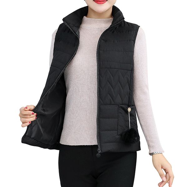 women vests outwear sleeveless vest mujer autumn winter plus size zipper stand collar middle-aged thicker coat colete feminino, Black;white
women vests outwear sleeveless vest mujer autumn winter plus size zipper stand collar middle-aged thicker coat colete feminino, Black;white
