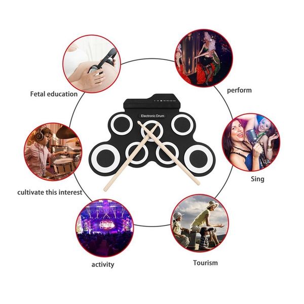 usb electronic drum g3002 drum kit drum set percussion instrument for children thickened silicone foldable roll-up
usb electronic drum g3002 drum kit drum set percussion instrument for children thickened silicone foldable roll-up