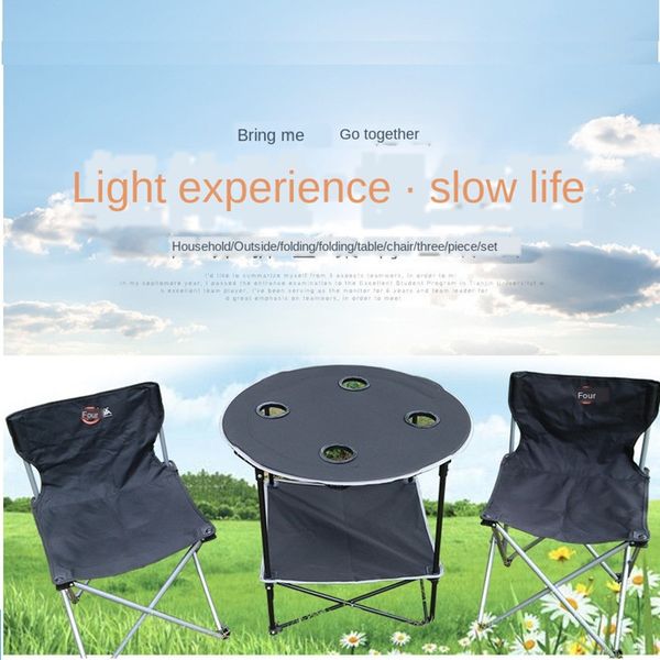 outdoor folding table, chair and stool set camping picnic portable table, chair and stool
