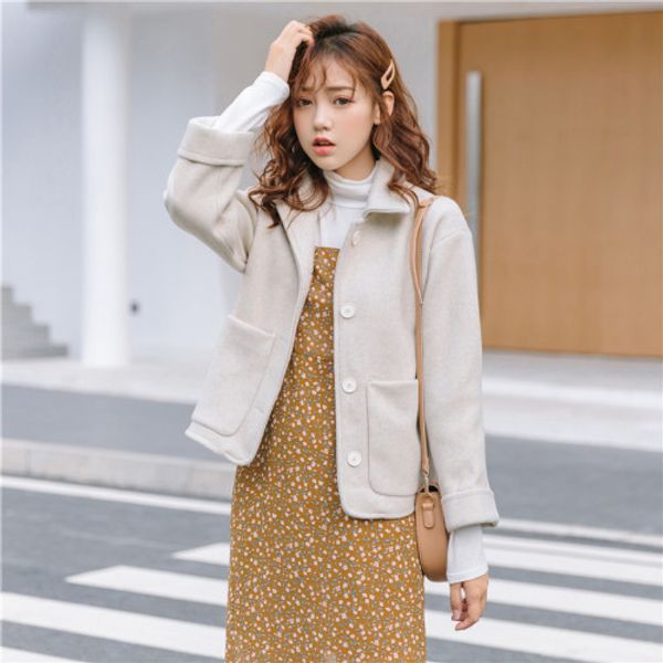 2019 new preppy style cute women wool blends slim coat little coats outerwear green apricot 1124, Black
2019 new preppy style cute women wool blends slim coat little coats outerwear green apricot 1124, Black