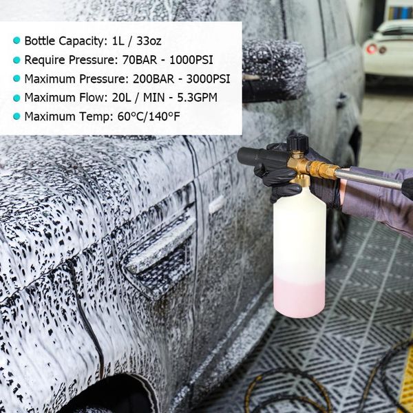 new adjustable foam lance 1l car washer bottle spray gun bottle nozzle injector soap foamer car wash gun for lavor pressure wash
new adjustable foam lance 1l car washer bottle spray gun bottle nozzle injector soap foamer car wash gun for lavor pressure wash